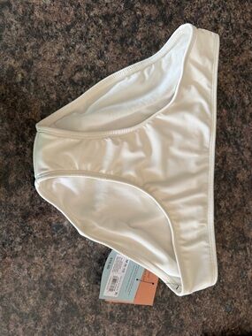 White Ribbed Bikini Bottom